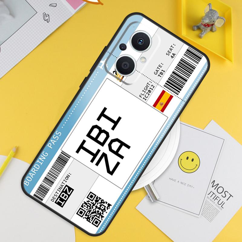 Boarding Pass Ticket For OPPO Reno 8T 11F 12F 13F 14F 7 8 Lite 10 11 12 13 14 Pro OPPO Find X9 X8 X5 X6 Pro Case