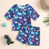 Dinosaur Print Swim Trunks Beach Set for Toddlers