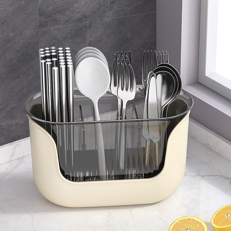 2024 Multifunctional Chopstick Holder: Thickened, Large Capacity with Quick Draining, Divided Storage.