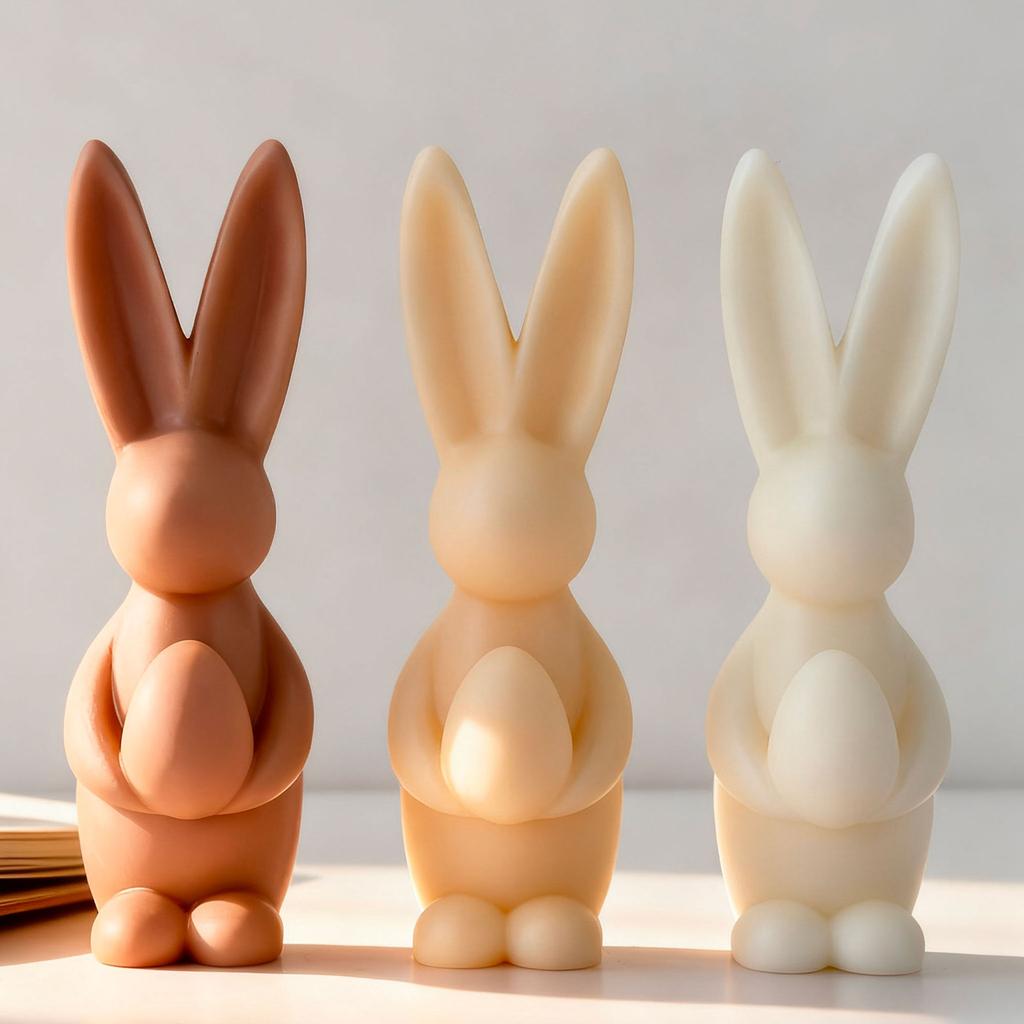 DIY Easter Bunny Egg Silicone Candle Mold Handmade Aroma Gypsum Epoxy Resin Form Mold Soap Candle Making Supplies