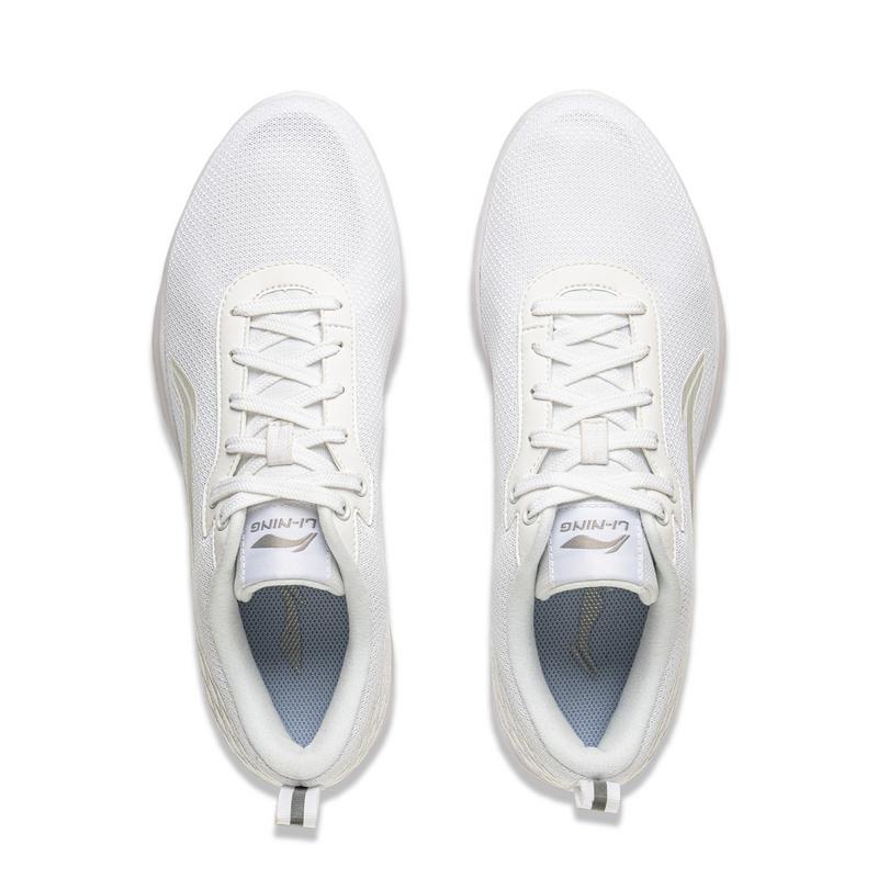 Li-Ning Comfortable Fashion Versatile Shock Absorbing Non-Slip Wear-Resistant Low-Top Casual Running Shoes Men Sneaker Standard-White ARSV073-3
