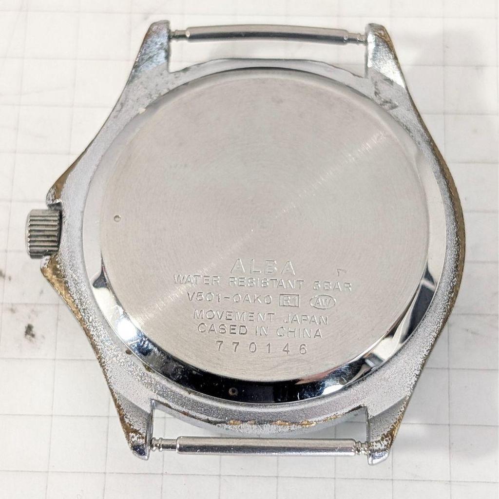 Used SEIKO ALBA Men's Battery Belt Replaced Movable Item B-21