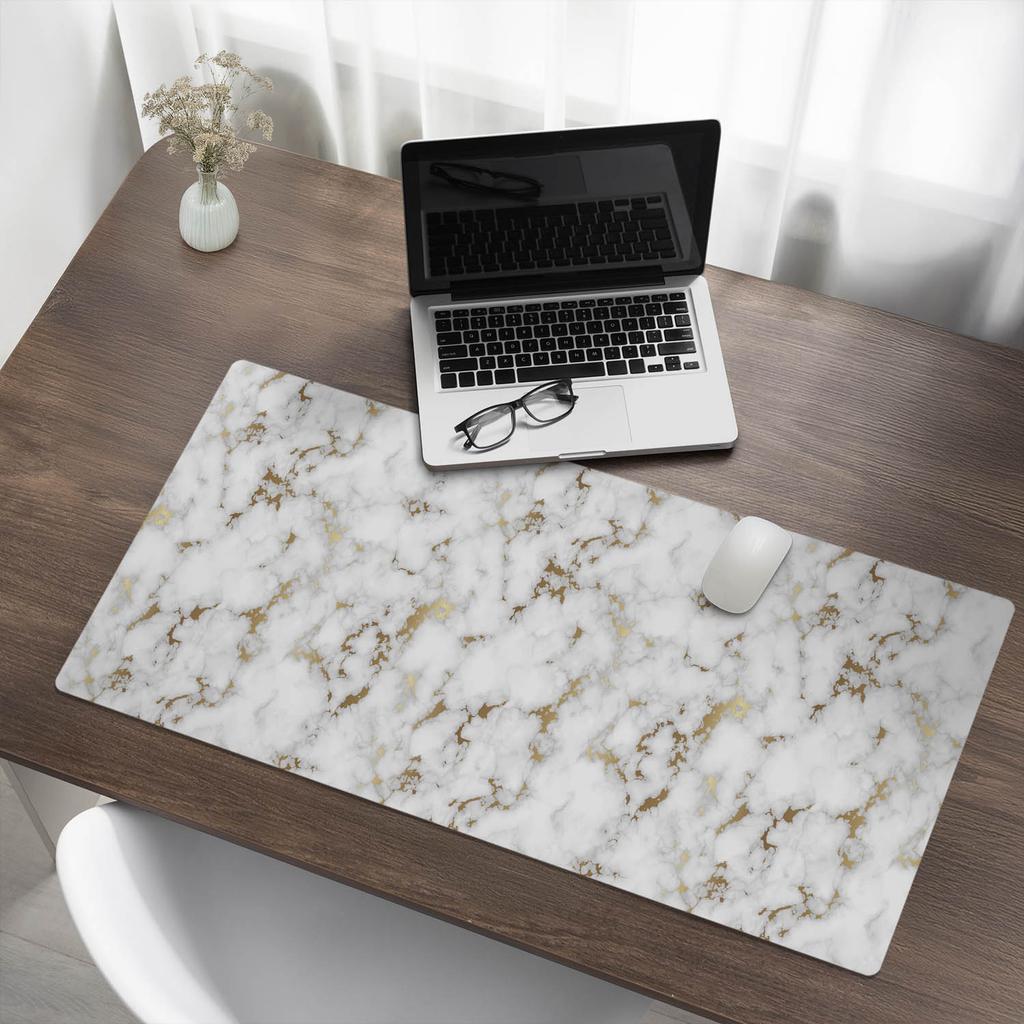 Durable Anti-Slip Desk Mat Marble Pattern Background 100x50 cm