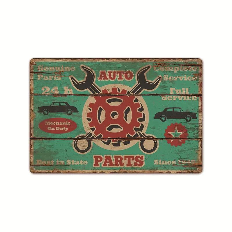 Garage Car Signs Vintage Metal Tin Sign Decor Repairing Car Tools Decorative Wall Plate Iron Crafts Tinplate Poster Rust Plaq