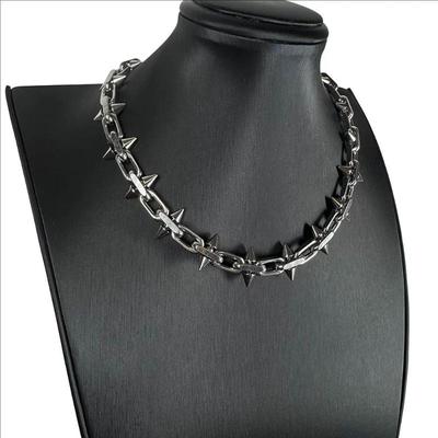 Spike Necklaces Hip-Hop Gothic Punk Style Barbed Chain Collar Choker For Men Women Girls Jewelry Accessory