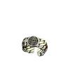 S925 Sterling Silver Yellow Wealth God Woven Open Ring – Unisex Versatile Wide Band