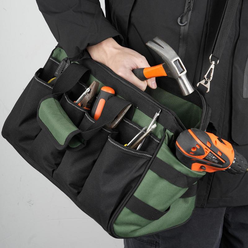 Tool Bags For Men 16-Pocket Oxford Large Tool Bag Portable Tool Tote Tool Case Heavy Duty Tool Bag Tool Box Organizer For Women