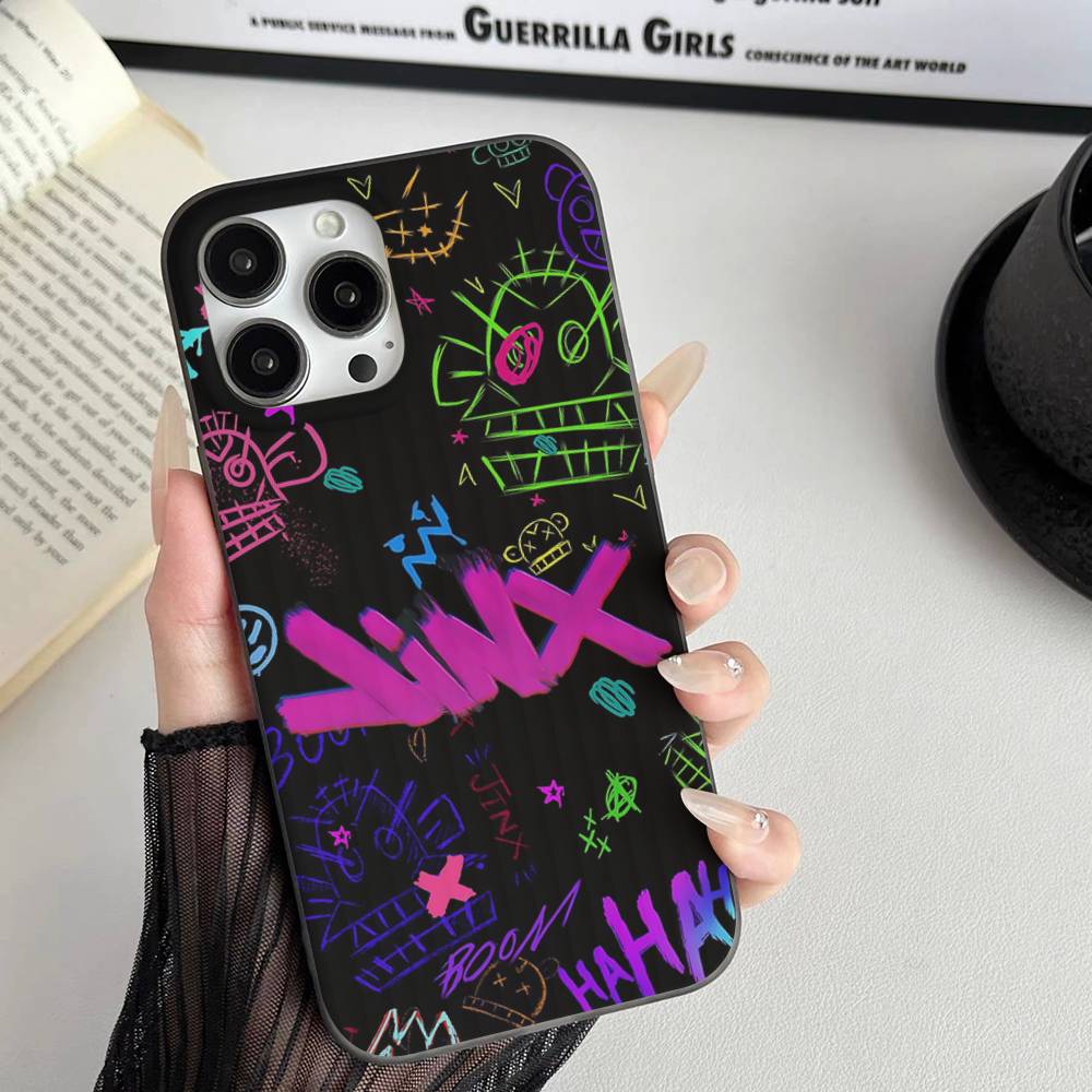Graffiti Arcane Jinxs Phone Case Corrugated Pattern Phone Case For IPhone 17 Air 16 15 14 13 12 11 Plus Pro Max Shockprooof