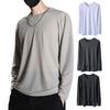 Men Long Sleeve Tee Breathable Mesh Cooling Shirt Loose Fit Summer Sun Protection T-shirt for Sports Holiday Street