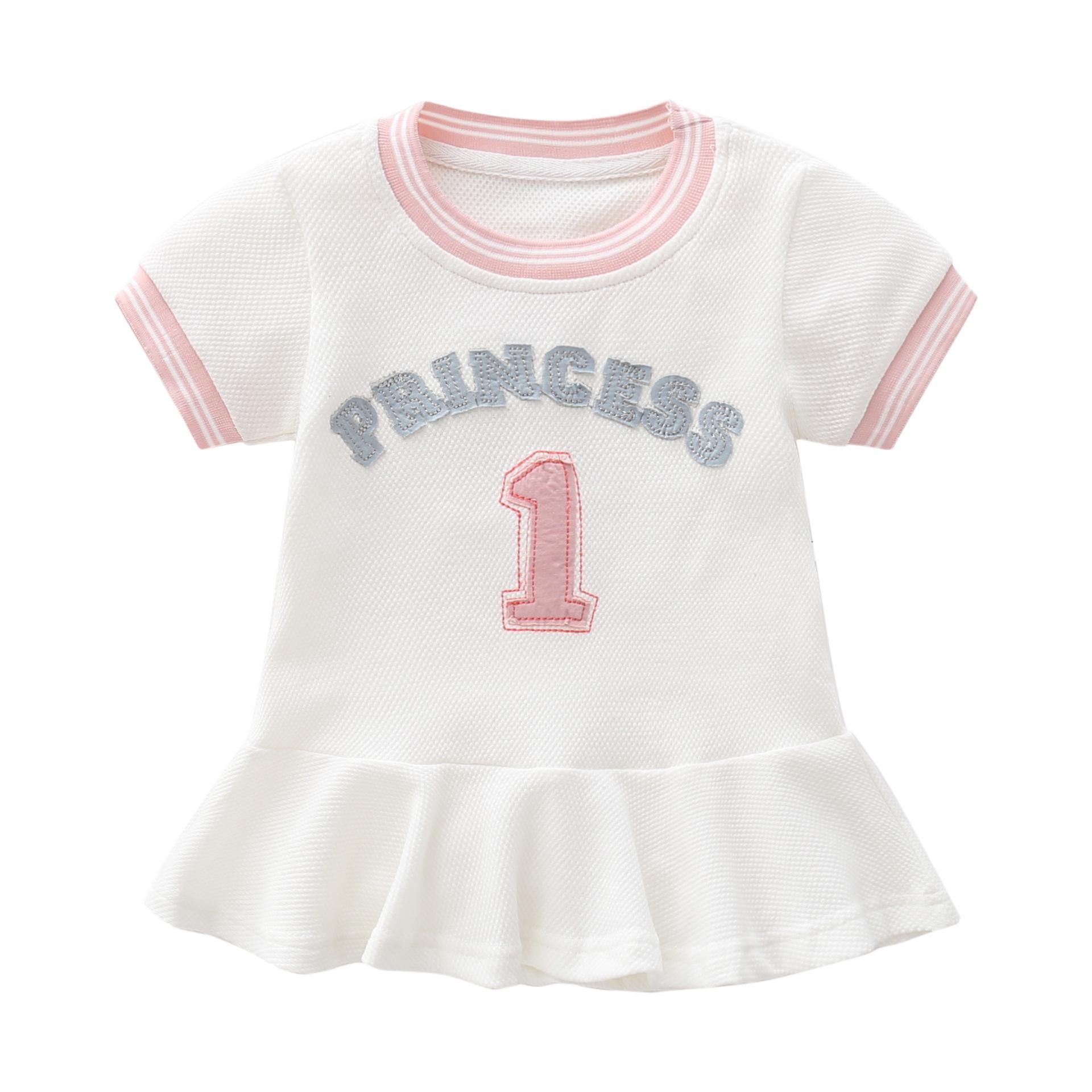 

2025 Summer Girls Short Sleeve Baseball Skirt Princess Dress for Toddlers & Infants Size 110