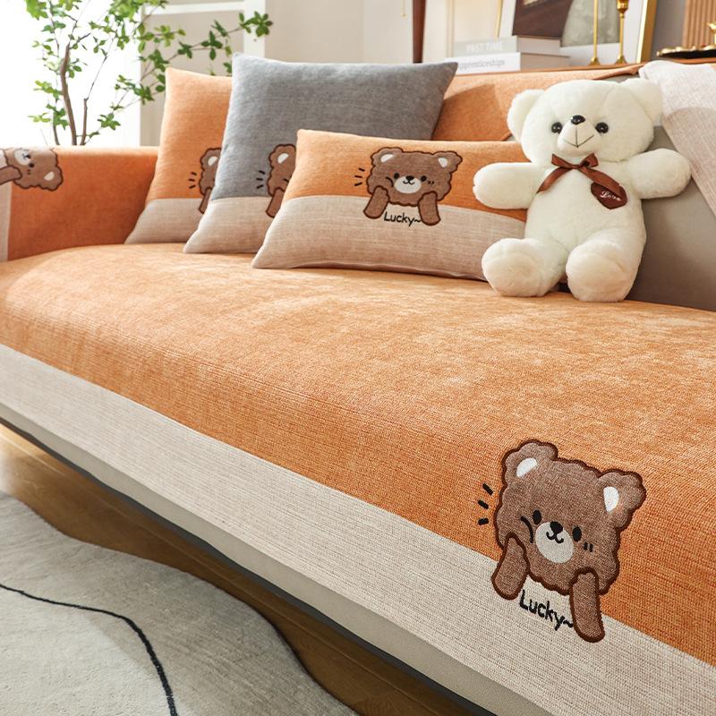 Chenille Sofa Cushion Four Seasons Universal Simple Modern Cartoon Non-Slip Seat Mat All-Inclusive Sofa Cover Blanket Cover Towel