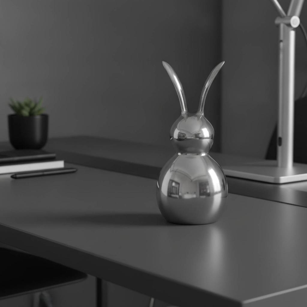Rabbit Figurine Minimalist Bunny Aluminum for Entryway