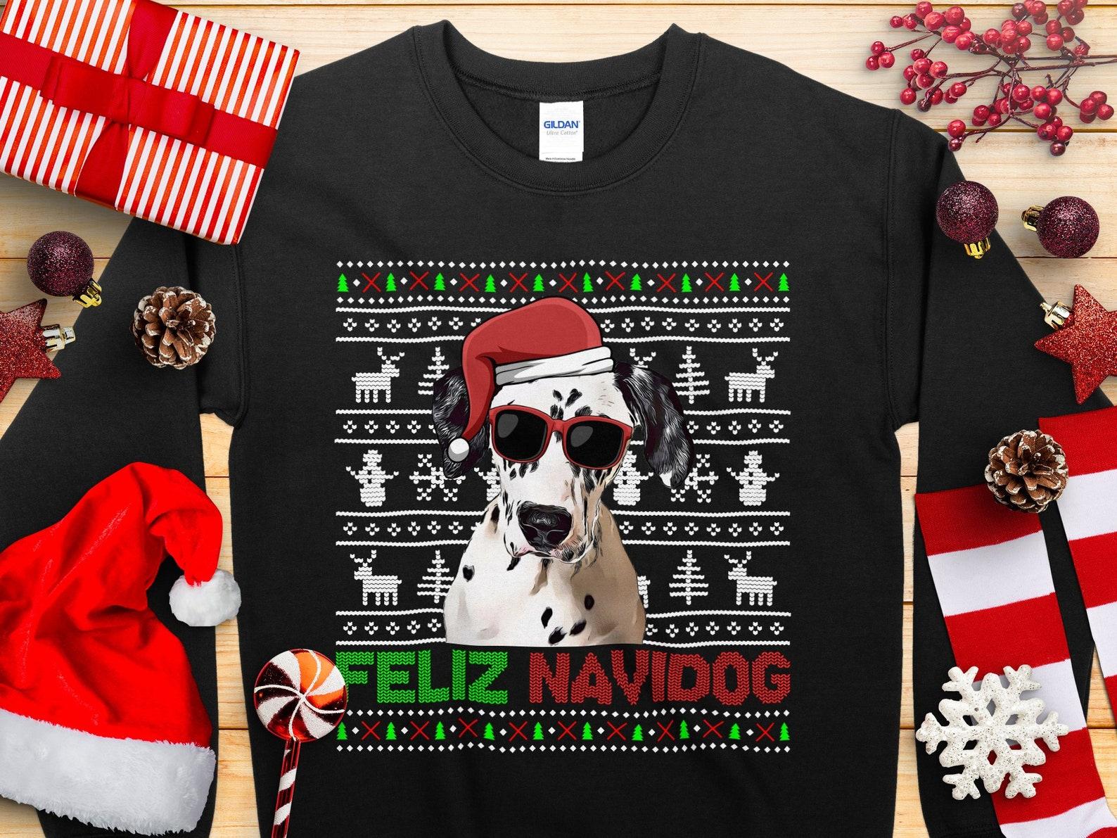 Dalmatian Christmas Shirt, Dog Lover Gift, Funny Ugly Christmas T-Shirt, Sweatshirt, Hoodie XL