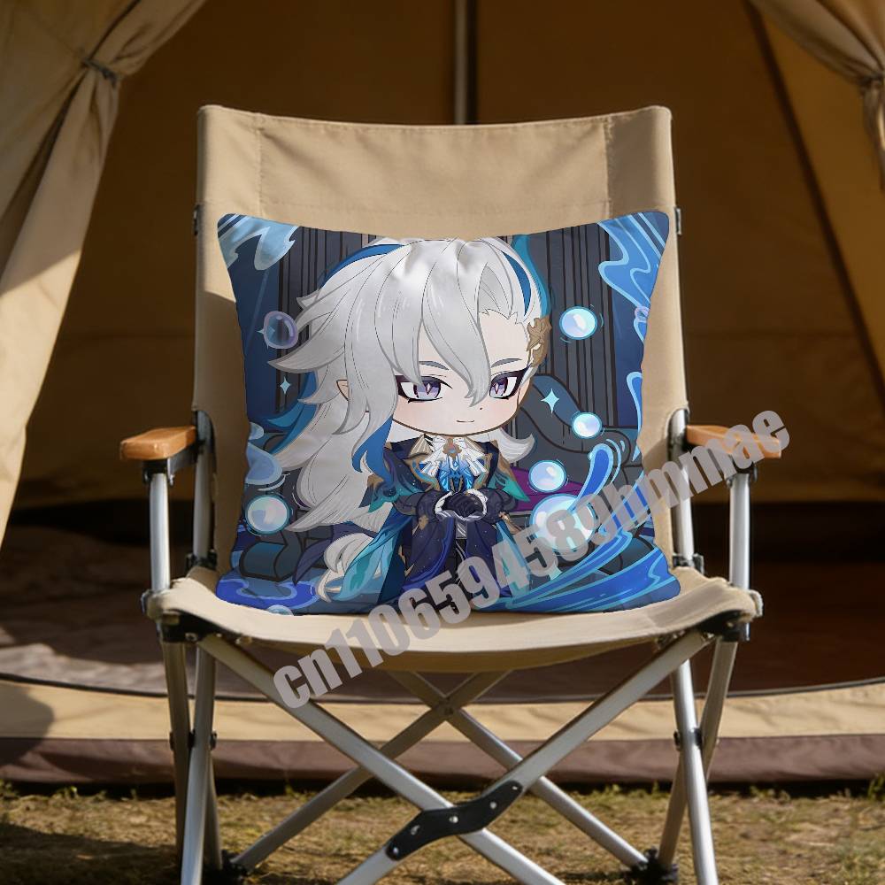 Genshin Impact Neuvillette Throw Pillow Case Sham 45X45Cm 35X35Cm Square Home Pillowcase Cushion Cover