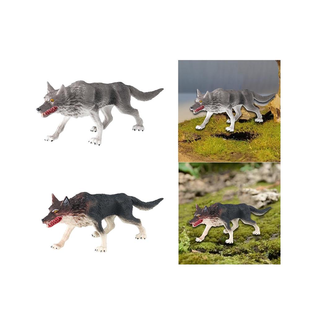 Wolf Figurine Desktop Ornaments Birthday Gift Crafts Collection Early Educational Toy for Children Girls Kids Boys Toddlers