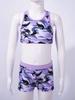 Kids Girls 2Pcs Tankini Swimsuits Printed Tank Top Vest and Shorts Swimwear Bathing Suits