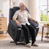 Lift Chair with Soft Corduroy Cover, Recliner Chair with Remote Control and Side Pockets, Dark Grey