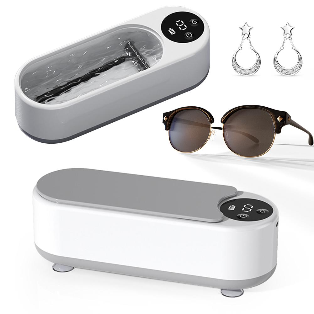 Ultrasonic Retainer Cleaner Machine Multifunctional Glasses Cleaner High Frequency Vibration USB Rechargeable for Coins Dentures