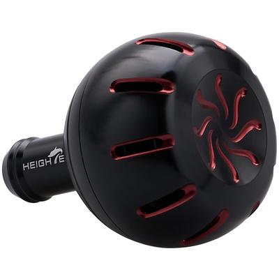 HEIGHTEN 35mm Power Reel Handle Knob for Shimano Daiwa (Shimano) Type A (Daiwa) Type S Chrysant Series (Black & Red) (732)