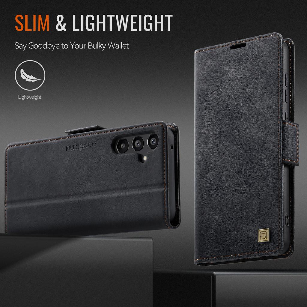Für Samsung Galaxy A55 5G Hülle AUTSPACE A11 RFID-Blockierung Retro Leder Handy Brieftaschenhülle