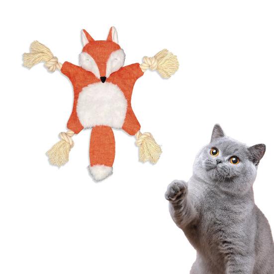 Pet Toy Bite-resistant Interactive Dog Squeaky Toy Cartoon Animal Shape Plush Dog Chew Toy Pet Supplies