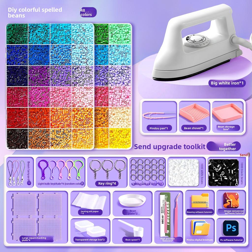 שק חומרים DIY להכנה עצמית של שעועית פינדו, סט מלא של צבעי MARD תלת-ממדיים מותכים, כלים, שק נייר גיהוץ