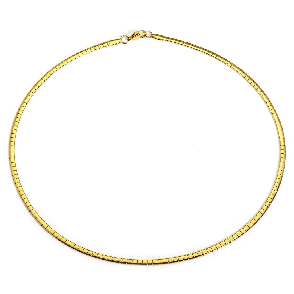 1 Piece 304 Stainless Steel Chain Collar Neck Ring Necklace For Women Men Golden/Silvery Punk Jewelry 45cm(17 6/8") Long