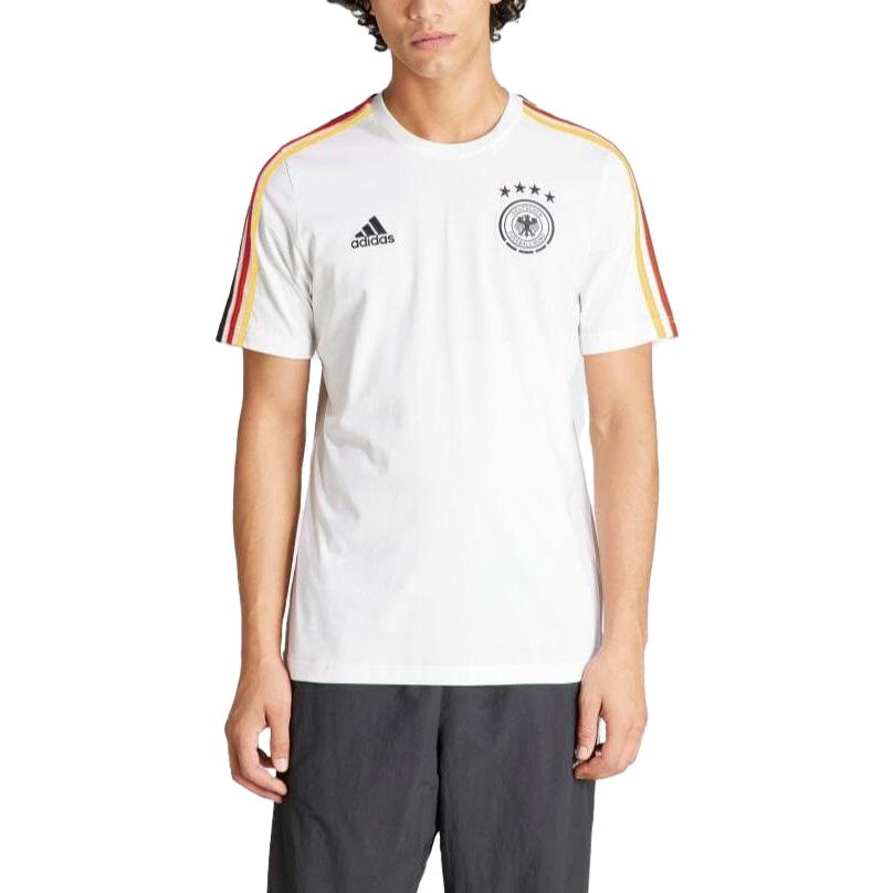 Adidas T Shirts Men's White Crew Neck Moderate Straight Fit IU2082