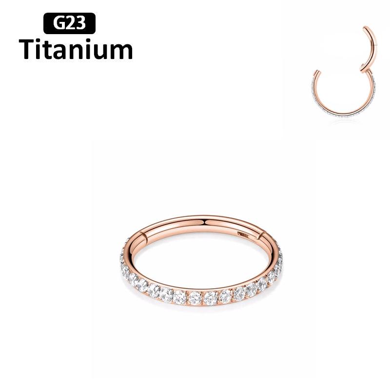 ASTM F136 Titanium Earrings High Quality Zircon Hight Segment Nose Rings Open Small Septum Piercing Helix Lobe Body Piercing 16G