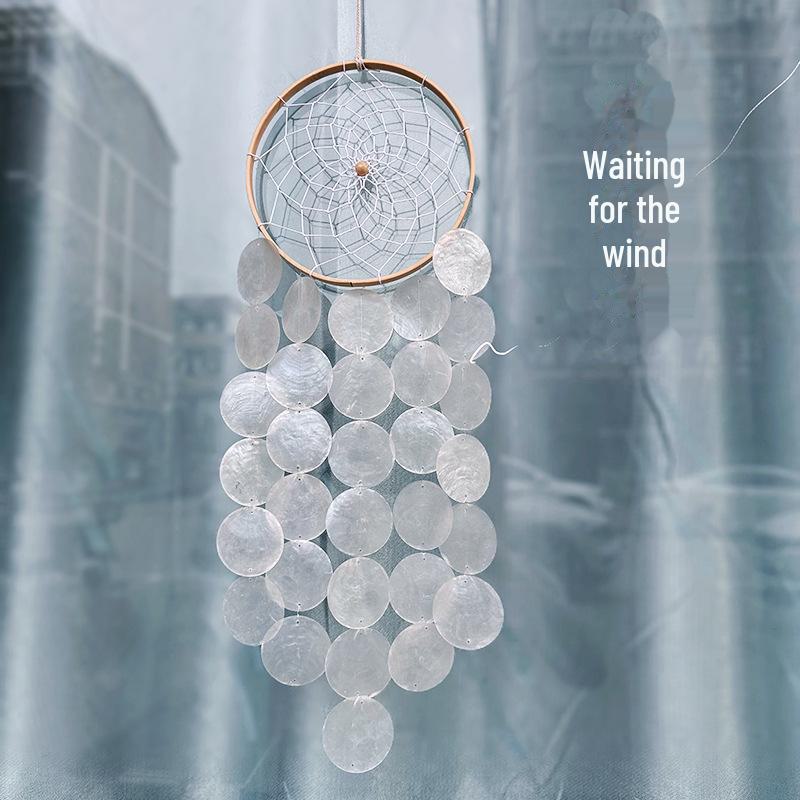 Dzwonki wietrzne w stylu INS z naturalnej muszli – dekoracja pokoju dziecięcego i sypialni, mała zawieszka, rekwizyt do fotografii, prezent urodzinowy.