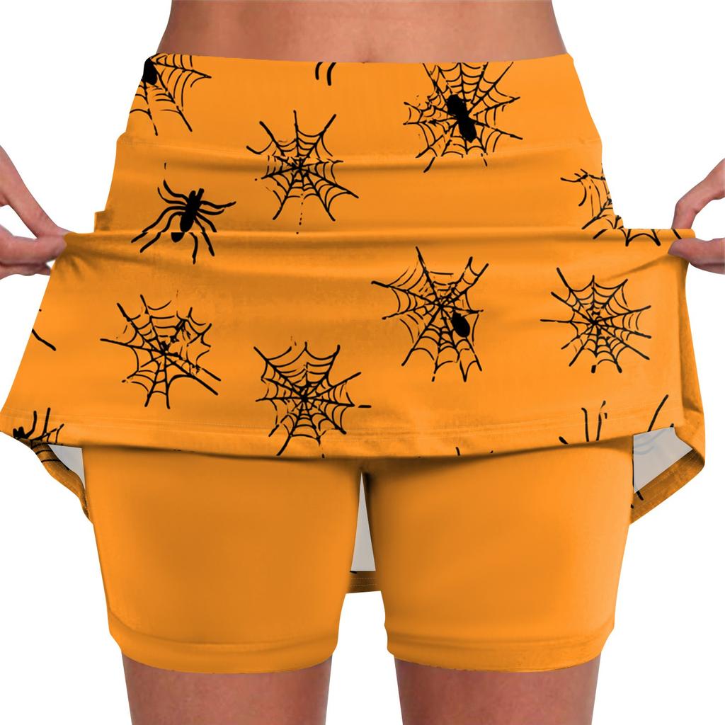 Elastic Yoga Culottes For Women Print Athletic Shorts Lightweight High Waist Skinny Joggers