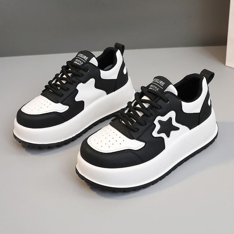 

[Customized] MX7811 new 2025 spring and summer color matching casual shoes platform heightening board shoes women s shoes breathable round head 40