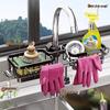 Kitchen Multifunctional Draining Rack & Sink Storage Basket for Sponge & Dishcloth