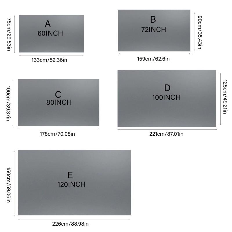 Professional Projector Screen Foldable Design 30°Viewing Angle Improved Brightness For Home Theater Optical Coated