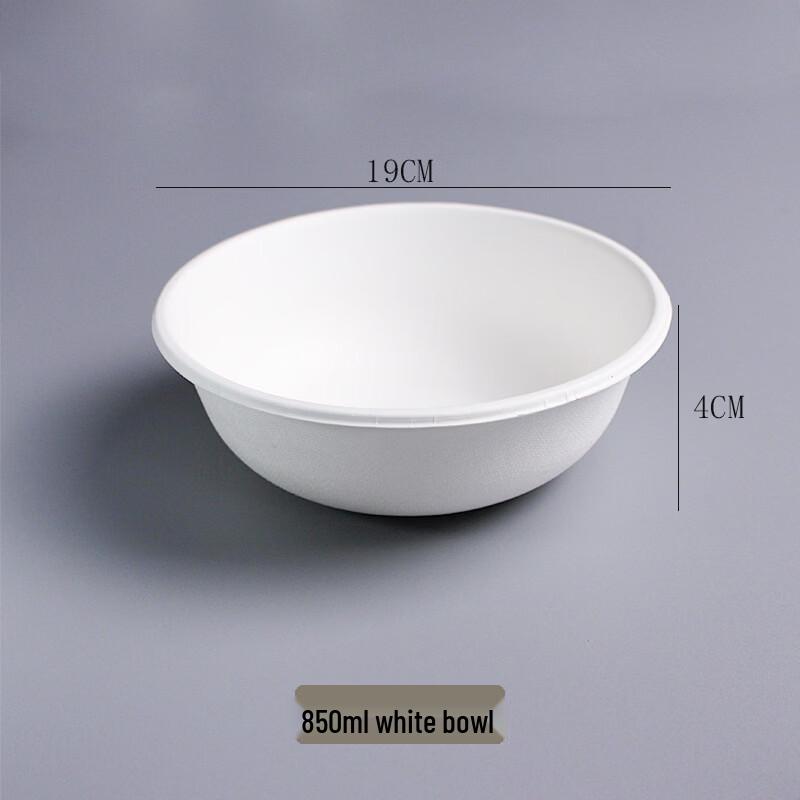 Inmai Biodegradable Wheat Straw Disposable Bowls, 850ml, 50-Pack