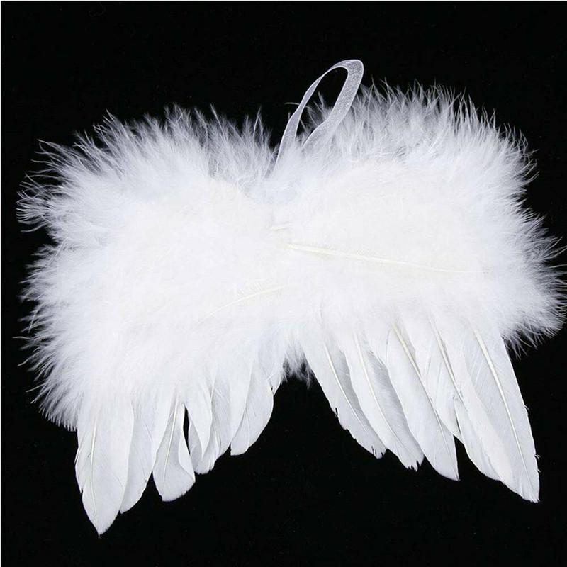 US 1/10PCS Angel White Feather Wing Christmas Tree Decor Hanging Ornament Wedding High Quality