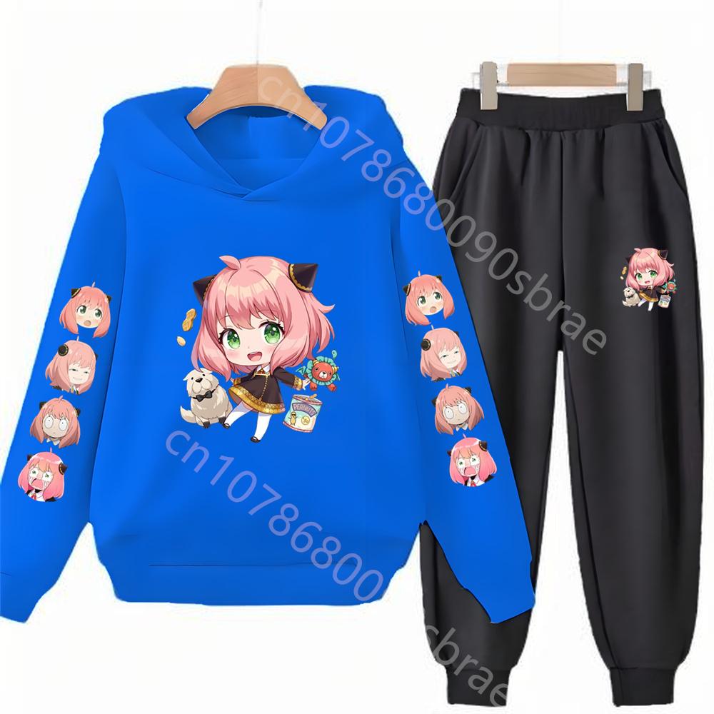 Kinder Anzug Hoodies Oberteil+Hose Mädchen pink Junge schwarz Alter 3-12 Jacke Freizeit Kleinkind Sweatshirt Anime Spy X Family Kleidung