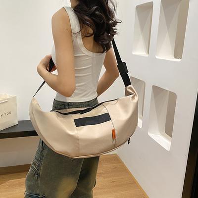 Summer Niche Design Shoulder Messenger Bag Large Capacity Canvas Dumpling Bag Trendy Cool Light Versatile Sports Backpack