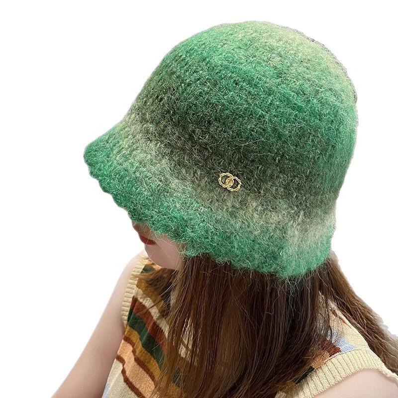 Women's Retro Gradient Knitted Bucket Hat
