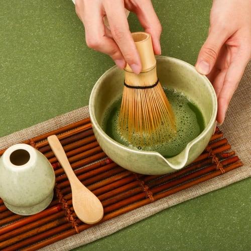 DiDiBirDi Tea Ceremony Utensils, Bamboo Chasen, Matcha Whisk, 100-Standing Tea Spoon (Set of 2)