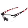 Photochromic Cycling Glasses with UV 400 UVA and UVB Filters, Black and Red