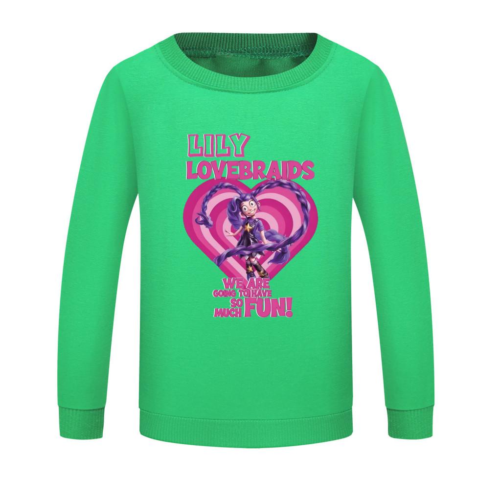 5580 Kids Girls Lily Lovebraids Printed Long Sleeves Sweatshirt