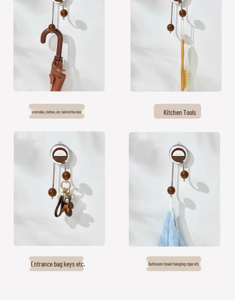 Strong Load-Bearing Suction Cup Wall Hook for No-Drill Bathroom & Door Hanging