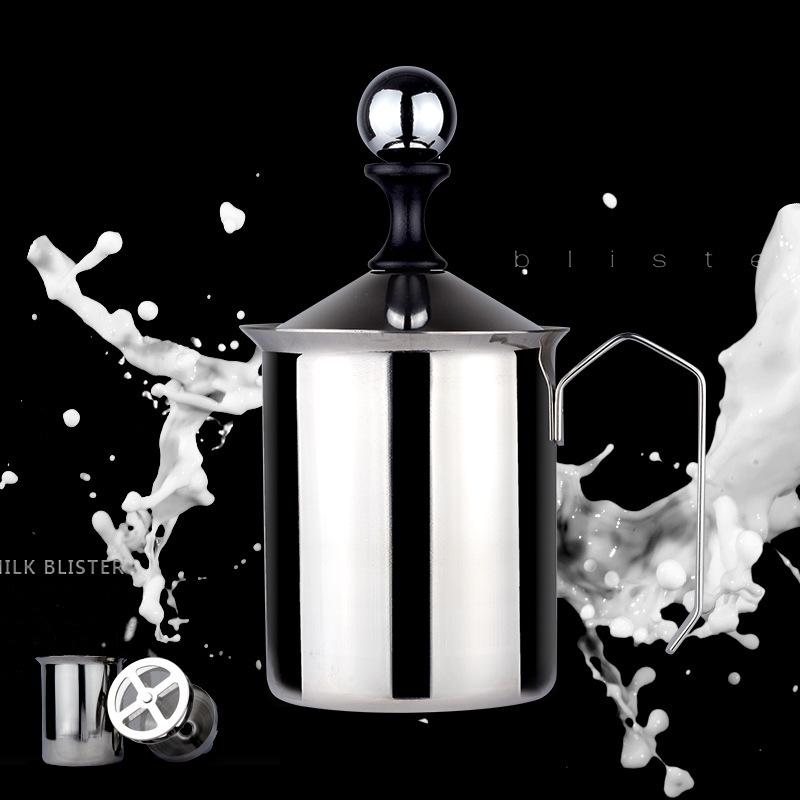 Stainless Steel 304 Coffee Maker Japanese Milk Frother Cup Double Wall Filter Milk Container Batched Milk Frother Cup Coffee Pot