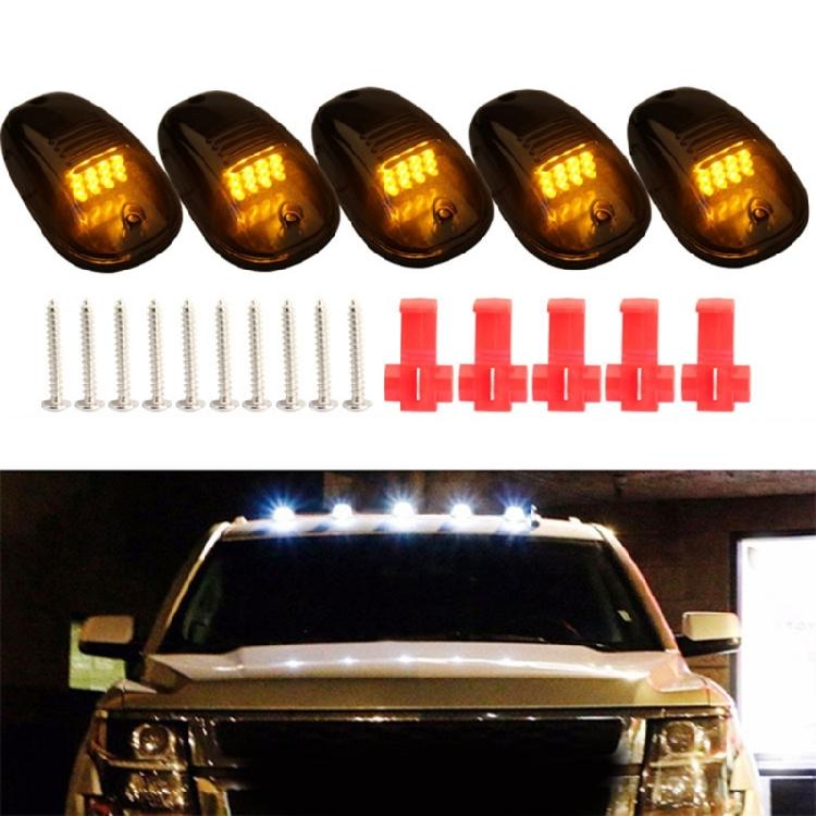 5Pcs Cab Marker Lights Cab Lights Roof Running Top Marker Lights Amber Lights