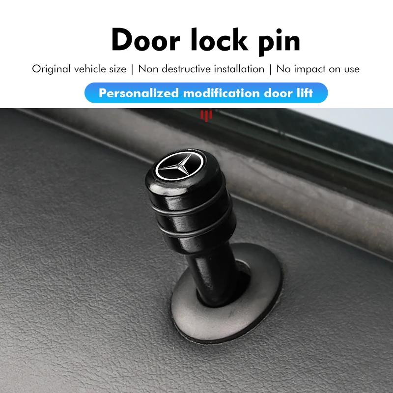 Car Sticker 2/4pcs Car Door Lock Pin Alloy Latch Lock Knob Security Tools AccessoriesFor Benz W211 W124 W176 W177 C180 C200 C260