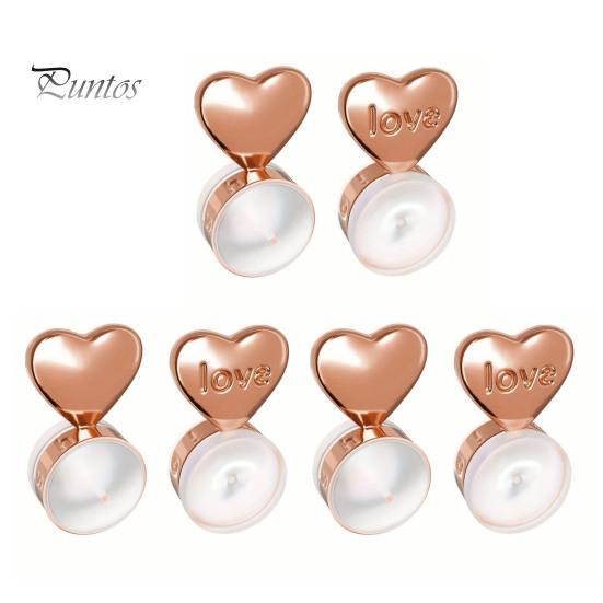 

6 шт. Серьги на спине в форме сердца Серьги-подъемники на спине Силиконовые серьги на замену для обвисших ушей розового золота