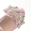 Spring and Autumn New Girls' High Heel Leather Shoes with Sequin Upper and Bowknot, Frozen-themed Shoes, Children's Princess Leather Shoes