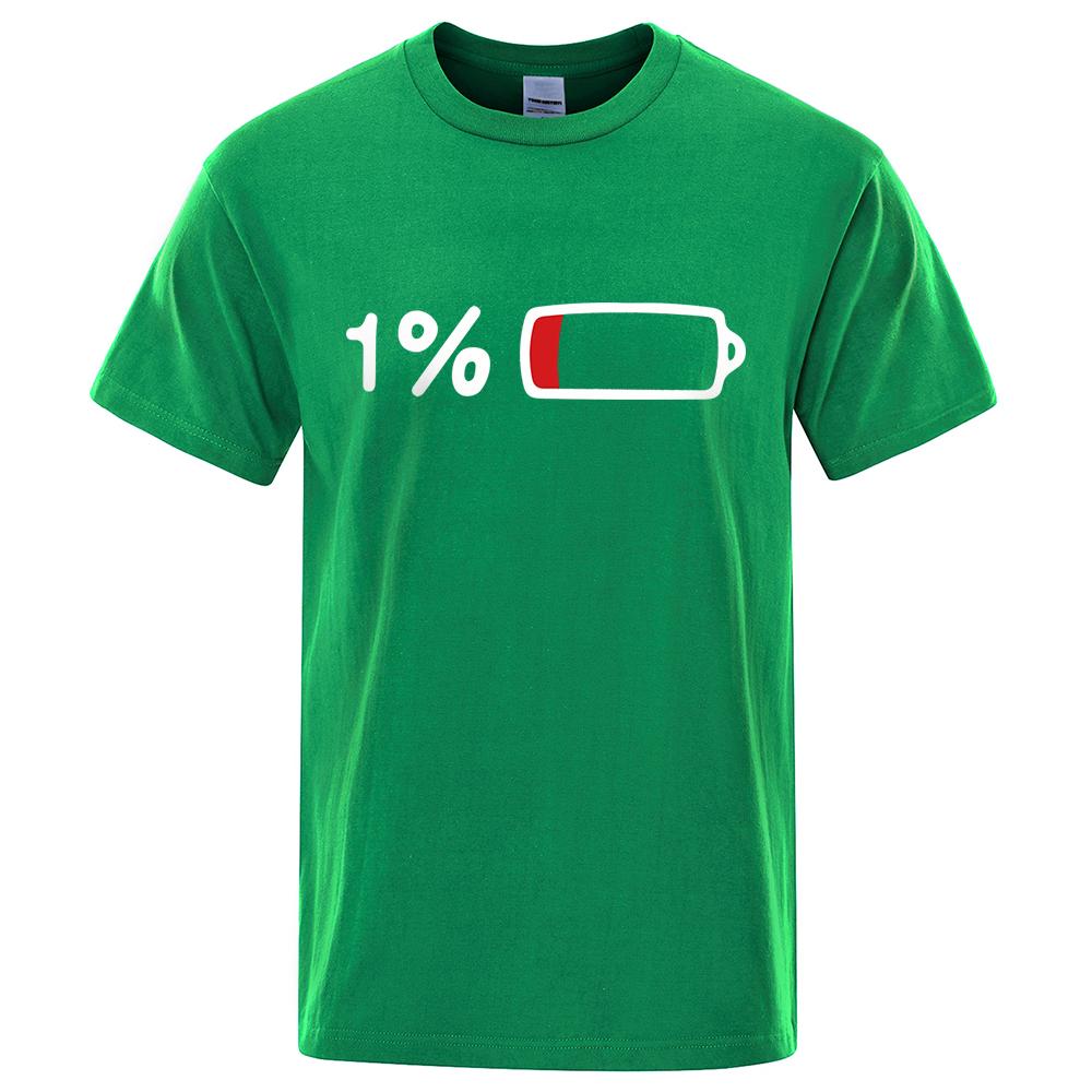 

The Last 1% Of Electricity Print T-Shirt Street Breathable Tshirt Fashion Loose Tees Cotton Oversized Street Clothes Men Women 4XL