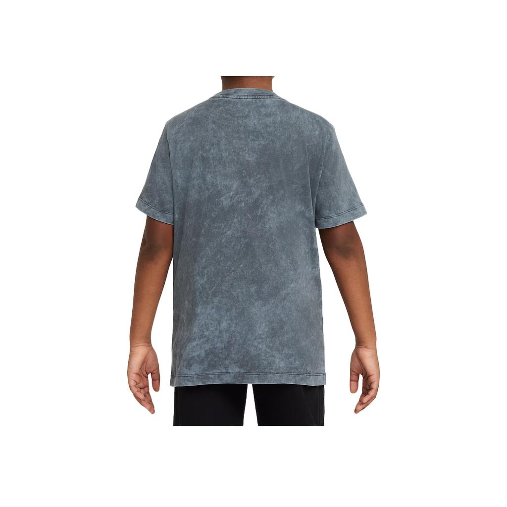 Nike Sportswear Swoosh T-Shirt Minimalist Fashion Versatile Classic Short Sleeve Kids Tops Coal-Black HQ3231060